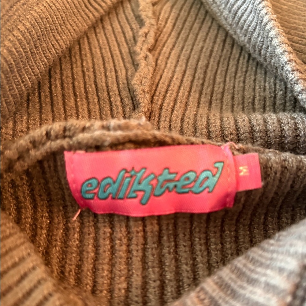 Edikted Gray Knit Hoodie Wynter Sweater Hoodie - Picture 6 of 6
